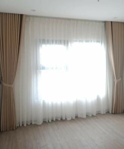 Rèm vải 2 lớp màu vàng giá rẻ cho phòng ngủ chung cư