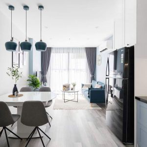 Rèm vải đẹp chống nắng cho phòng khách chung cư