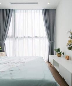 Rèm vải 2 lớp đẹp cản nắng 100% cho phòng ngủ chung cư mã WRV26