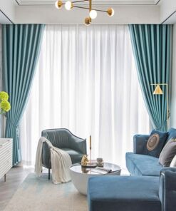 Rèm Vải Màu Xanh Chống Nắng 100% mã WRV22