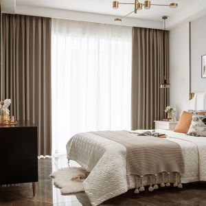 Rèm Cửa Vải Màu Nâu Chống Nắng 100% mã WRV31