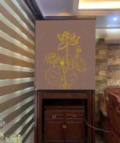 Rèm in họa tiết hoa sen