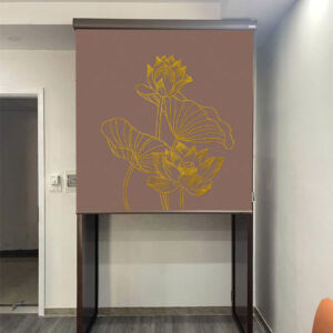 Rèm che bàn thờ đẹp in họa tiết hoa sen -RBT3002