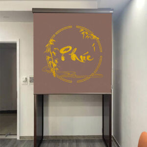 Rèm che bàn thờ đẹp in họa tiết hoa sen -RBT3006