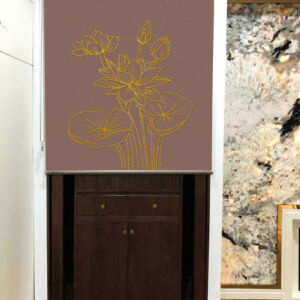 Rèm che bàn thờ đẹp in họa tiết hoa sen -RBT3036