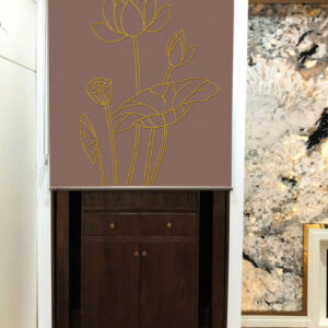 Rèm che bàn thờ đẹp in họa tiết hoa sen -RBT3038