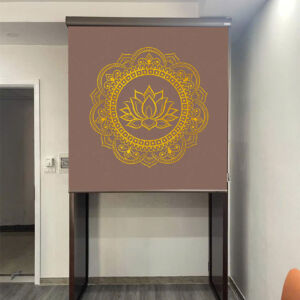 Rèm che bàn thờ đẹp in họa tiết hoa sen -RBT3040