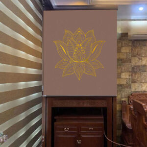 Rèm che bàn thờ đẹp in họa tiết hoa sen -RBT3041