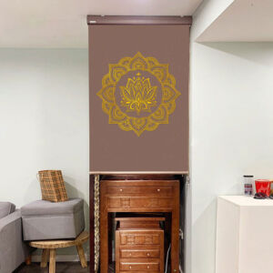 Rèm che bàn thờ đẹp in họa tiết hoa sen -RBT3043