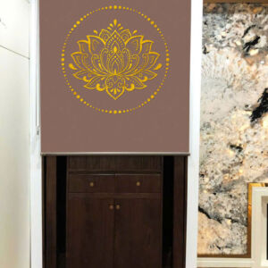 Rèm che bàn thờ đẹp in họa tiết hoa sen -RBT3054