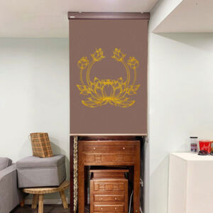 Rèm bàn thờ đẹp in họa tiết hoa sen -RBT2904