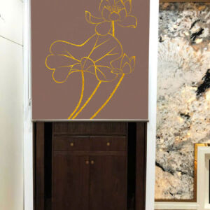 Rèm che bàn thờ đẹp in họa tiết hoa sen -RBT2908