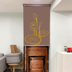 Rèm che bàn thờ đẹp in họa tiết hoa sen -RBT2910