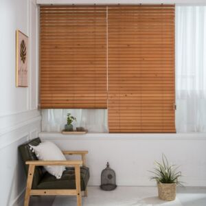 Rèm gỗ tùng trắng bản 5cm hệ 1 dây mã SKK311