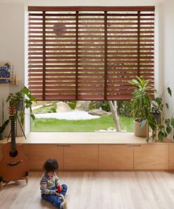 Rèm nhựa giả gỗ hãng Sankaku bản 5cm hệ 2 dây mã SKK312