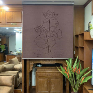 Rèm khắc laze họa tiết hoa sen