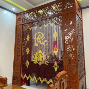 Rèm hạt gỗ đẹp hợp phong thủy RHG14