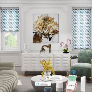 Rèm vải cuốn tự động mã Mã Floral| Động cơ rèm MA35Q6028