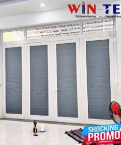 Vách ngăn phòng giá rẻ bằng vải rèm tổ ong ngăn giữ lạnh điều hòa 100% mã FSV11