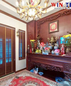 Rèm gỗ che bàn thờ đẹp RGBT07